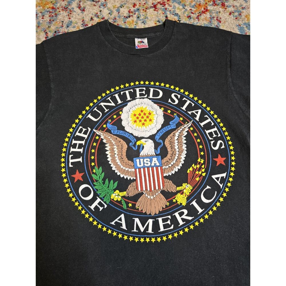 Vintage 90's United States of America Great Seal Graphic T-Shirt Size Medium